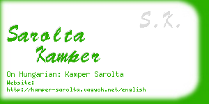 sarolta kamper business card